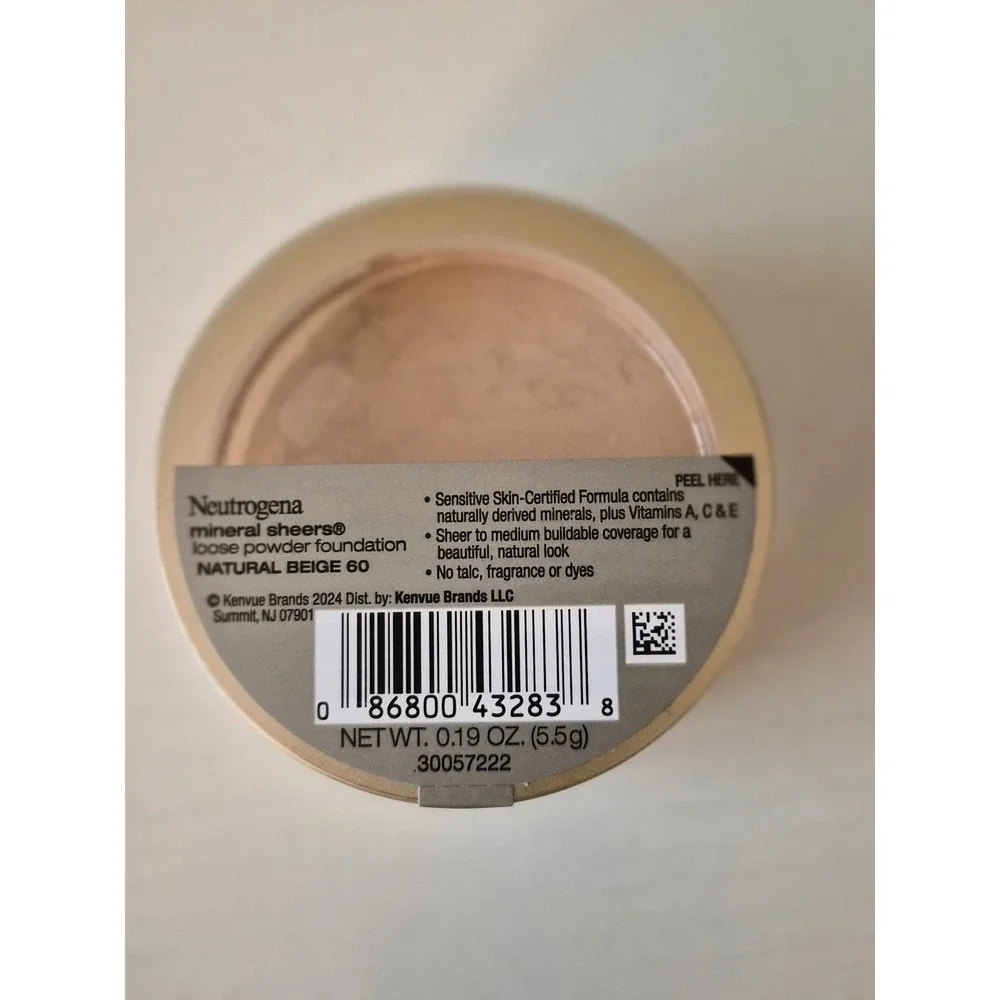 Neutrogena Mineral Sheers Loose Powder Foundation Natural Beige 60 Lot of 2 New